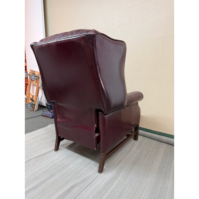 Bradington Young Chippendale Hi-Leg Recliner, Burgundy For Sale - Image 11 of 12