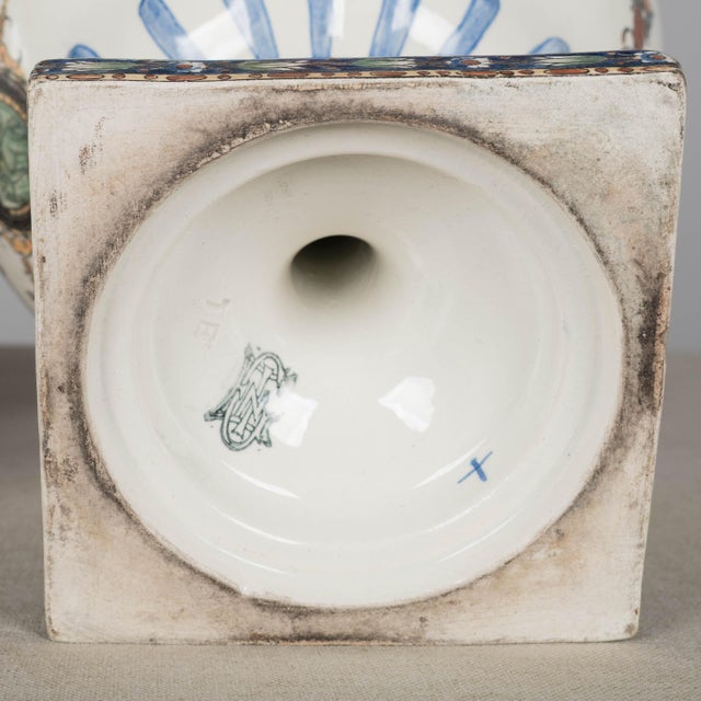 Pair of 19th Century French Gien Faience Urns For Sale - Image 13 of 15