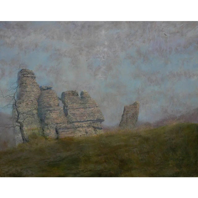 1980s "Ancient Rock Formations" Landscape Painting by Charles Brindley For Sale