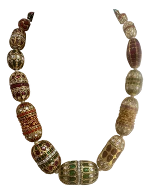 Mughal Magnificent Traditional Bead & Cabochon Multi Color Vintage Necklace