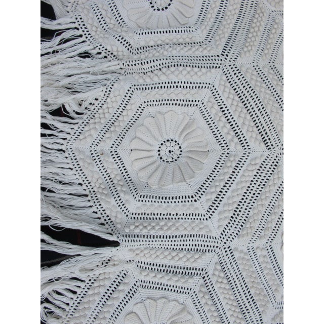 Shabby Chic Hand Crocheted Bedspread For Sale - Image 3 of 4
