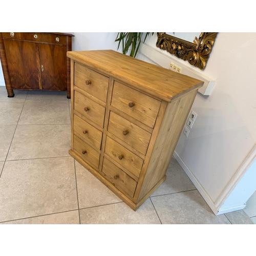 Rustic 8-Piece Shop Chest or Apothecary Cabinet in Softwood For Sale - Image 12 of 15