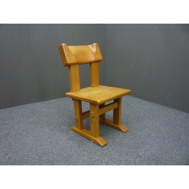 Wood Oak Dining Chairs, 1980s Set of 5 For Sale - Image 7 of 16