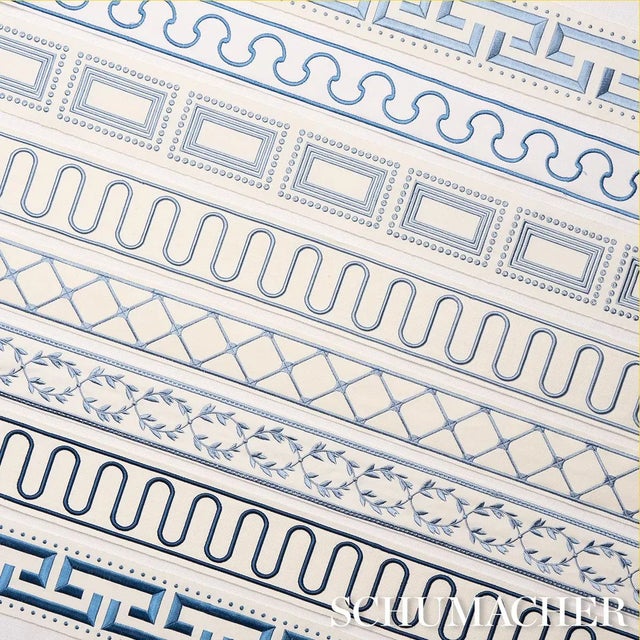Schumacher SAMPLE - Schumacher X Paloma Contreras Margo Fret Trim In Porcelain For Sale - Image 4 of 4