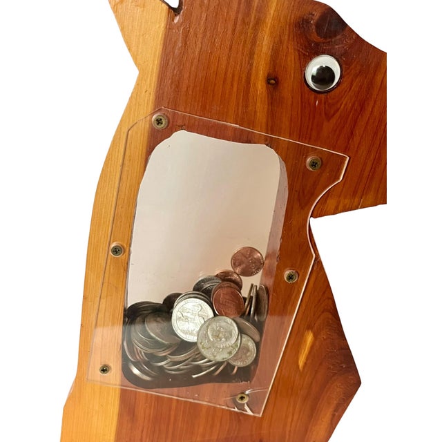 Mid 20th Century Pair Vintage Western Folk Art Wooden Horse Head Coin Banks For Sale - Image 5 of 16