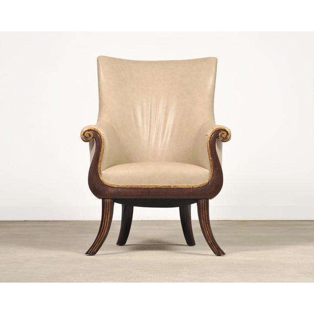 2000 - 2009 Rose Tarlow Faringale Leather Wing Chair and Ottoman For Sale - Image 5 of 18