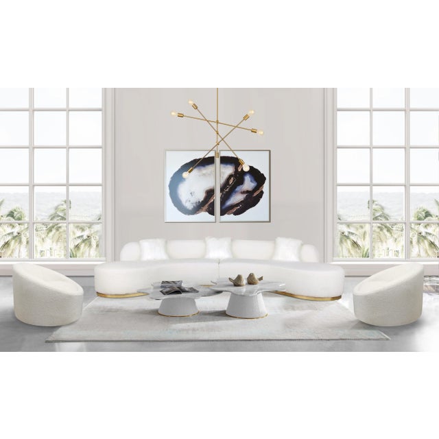 Ivory Pasargad Home Sienna Collection Fabric Swivel Armchair For Sale - Image 8 of 10