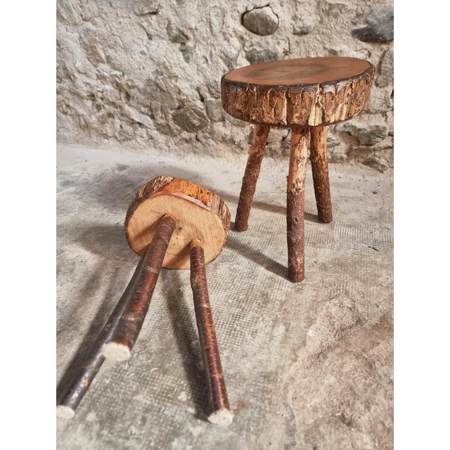 Vintage Wooden Stools, France, 1960s, Set of 2 For Sale - Image 14 of 18