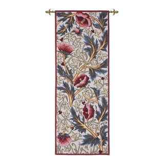 Morris Poppy - Light Loom Woven Tapestry - Requires Rod Size 1 For Sale