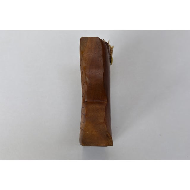 Wood Carved Hardwood Wall Hanging Budvase For Sale - Image 7 of 9