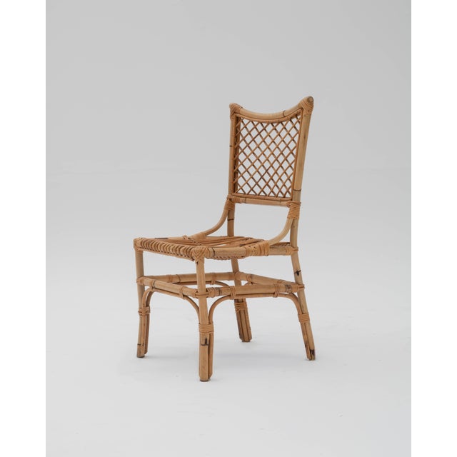 1970s Vintage Bamboo Dining Set, 1970s, Set of 5 For Sale - Image 5 of 11