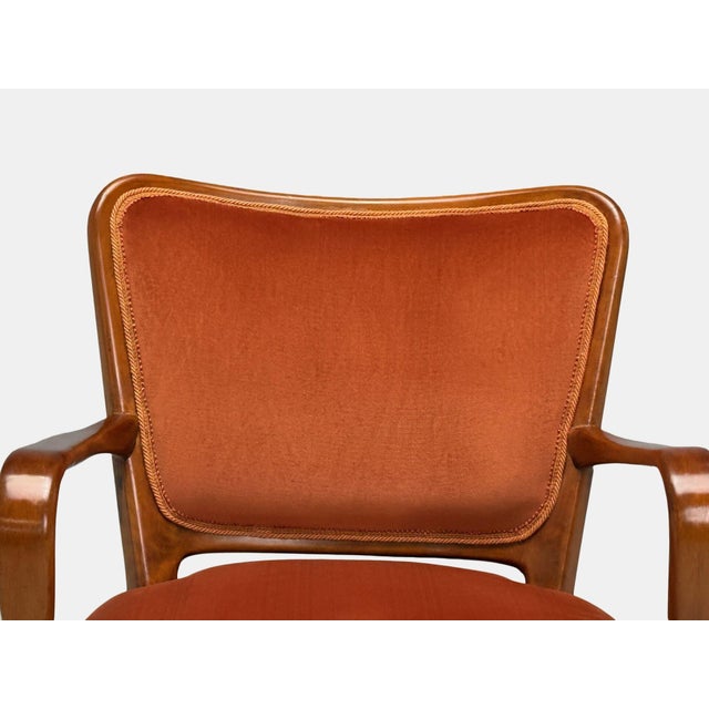 Osvaldo Borsani, Italian Modern, Cherrywood, Velvet, Armchair, Italy, 1950s For Sale In New York - Image 6 of 10
