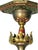 1927 Spanish Revival Semi Flush Chandelier With Original Polychrome Finish For Sale - Image 4 of 14