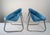 Chromed Metal and Blue Velvet Armchairs, Set of 2 For Sale - Image 12 of 15
