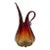 Murano Sommerso Glass Ewer Vase in Amber and Ruby, Italy, 1960s For Sale