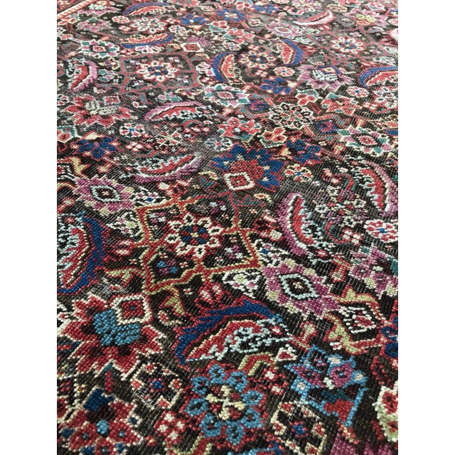 Eggplant Antique Eggplant, Magenta & Sky Blue Water Garden Design Rug, 5.9 x 13.10 For Sale - Image 8 of 11