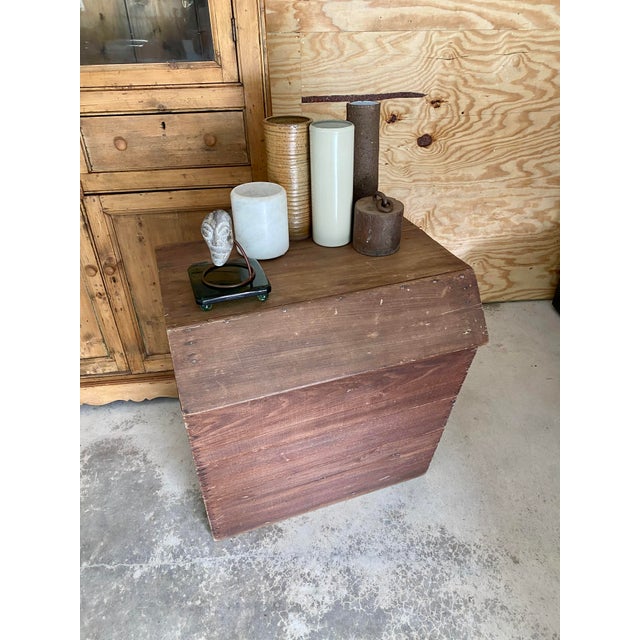 Wood 19th C Primitive Weathered Grain Bin / Console Table For Sale - Image 7 of 17