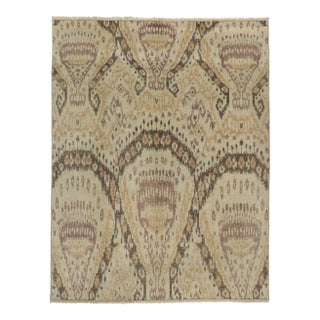 Early 21st Century Vintage Earth-Tone Ikat Rug, 7'9 X 10'00 For Sale