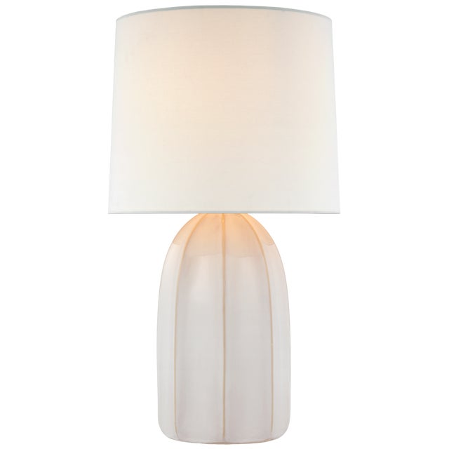 Melanie Large Table Lamp in Ivory with Linen Shade Designer: Barbara Barry Height: 28" Shade Detail: 14.5" x 15.5" x 13"...
