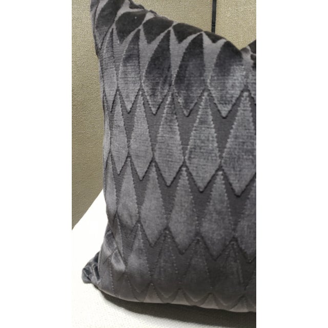 Romo Ziani Charcoal 7484/07 Fabric Pillow Cover on both sides. Size: 20" x 20" Hidden zipper Pillow Cover only. Dry clean...