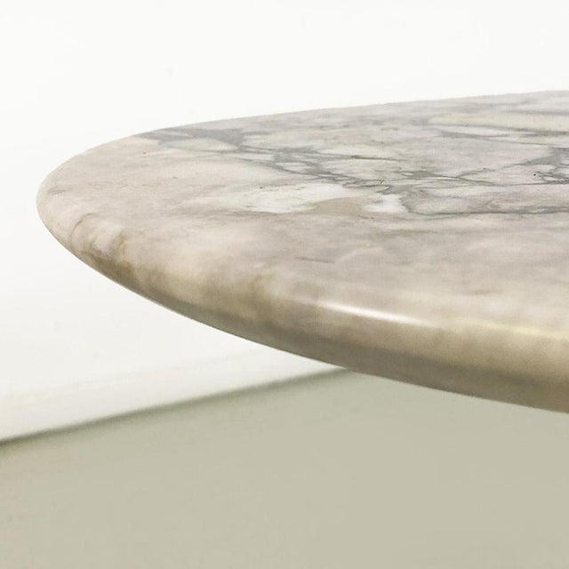 Italian Coffee Table with Oval Marble Top and Metal Legs, 1970s For Sale - Image 13 of 14