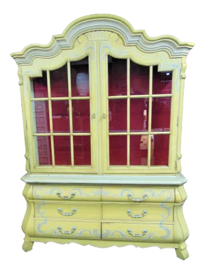Drexel French Style Paint Decorated China Cabinet