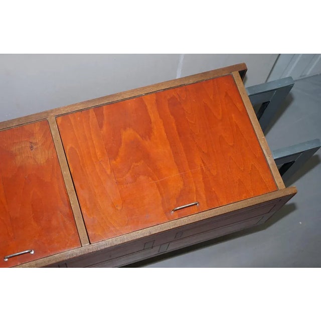 Wood Modern Custom Made Sideboard with Upwards Opening Doors For Sale - Image 7 of 18