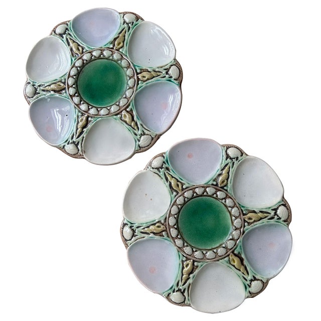 Ceramic Antique Majolica Oyster Plate c.1890 For Sale - Image 7 of 9