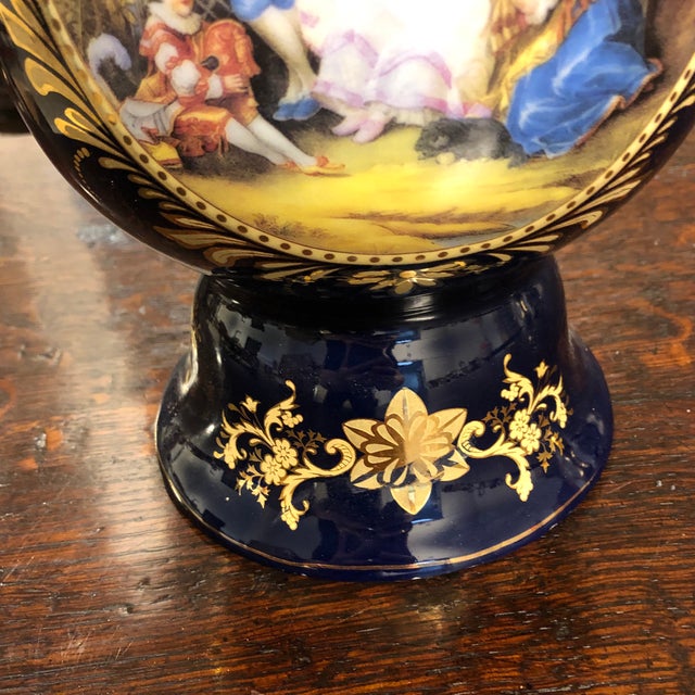 Vintage Limoges French Cobalt + Gold Vase Chairish