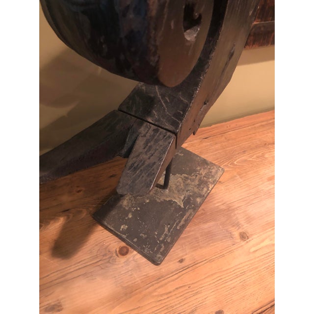 Contemporary Mounted Boat Prow Mid-Century. Architectural Art Element on Stand For Sale - Image 3 of 10