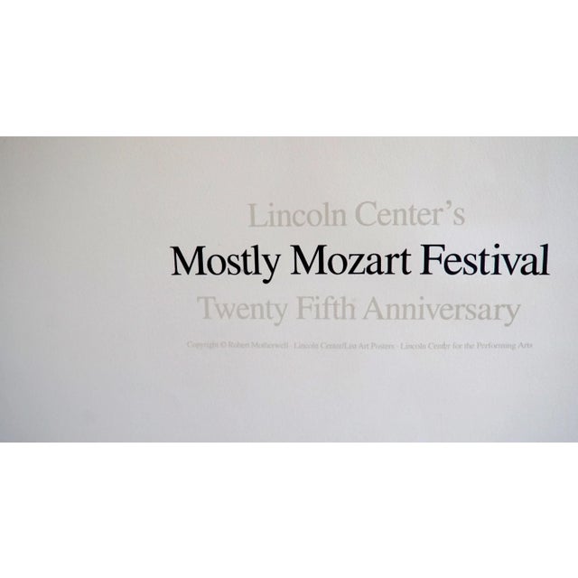 Mostly Mozart Festival Robert Motherwell American (1915–1991) Date: 1991 Screenprint Edition of 800 Size: 40 x 29 in....