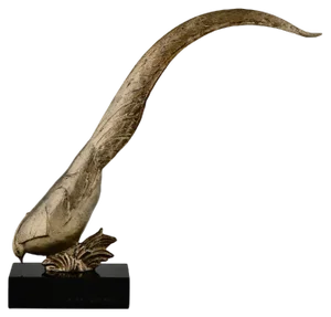 Andre Vincent Becquerel, Art Deco Pheasant, 1925, Bronze & Marble