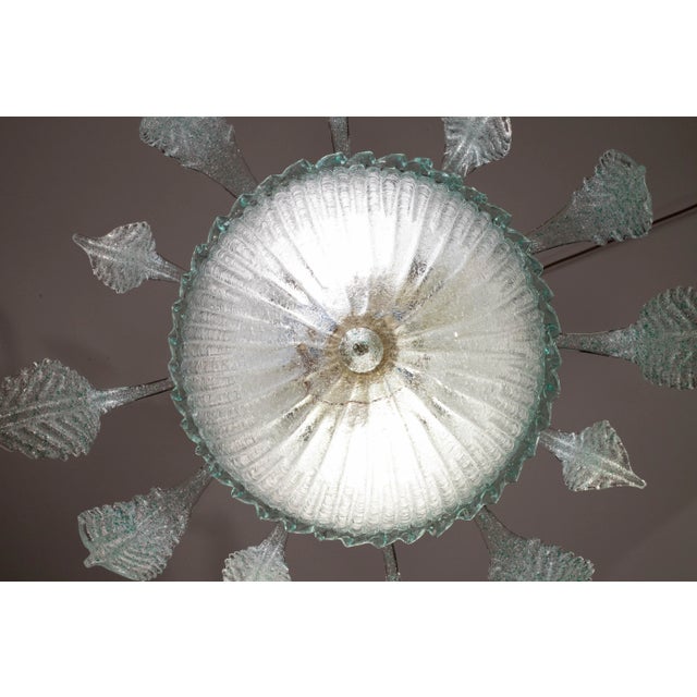 Vintage Venetian Turquoise Murano Glass Chandelier For Sale - Image 6 of 12