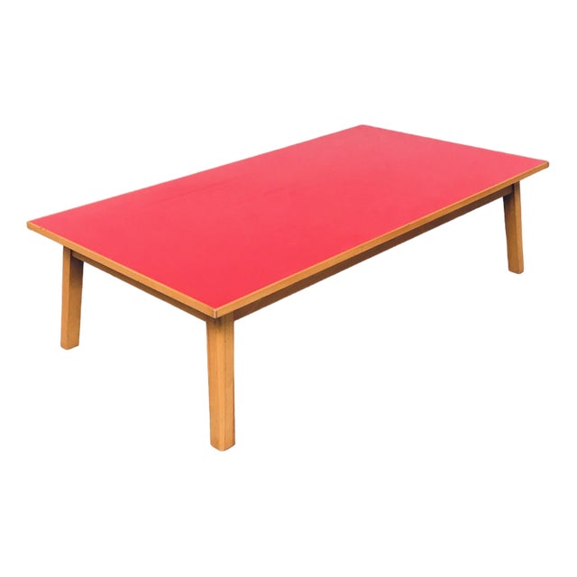 Mid-Century Red Coffee Table, Belgium, 1950s For Sale