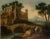 River Landscape with Bystanders is an original old master artwork realized by Artist of 18th Century. Mixed colored oil...