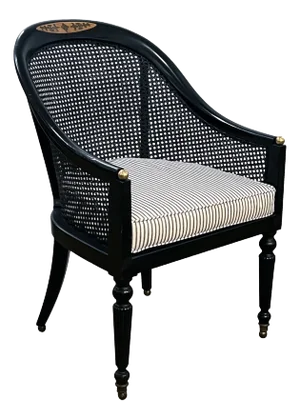 1910s English Regency Style Ebonized Library Chair