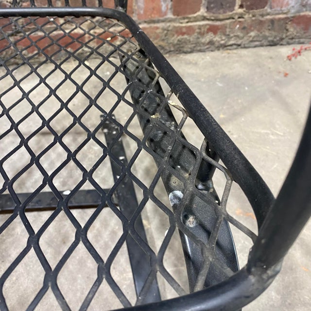 Black Salterini Style Pair of Cantilevered Bouncers Black Wrought Iron and Metal Mesh Midcentury Modern For Sale - Image 8 of 11