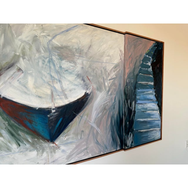 1989 Large - Vintage Impressionism Abstract Oil Painting, Signed For Sale - Image 10 of 12