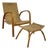 Mid-Century Italian Wood and Chord Lounge Chair with Ottoman, Set of 4 For Sale