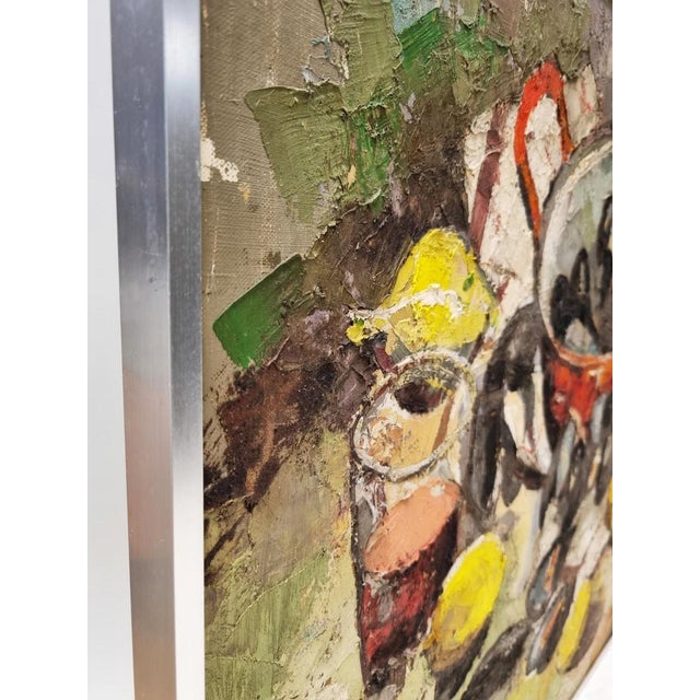 Dutch or Belgian Artist, Still Life with Mussels and Lemons, 1970s, Oil on Canvas For Sale - Image 9 of 12