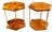 Italian Art Deco Style Walnut and Chrome Hex Side Tables For Sale