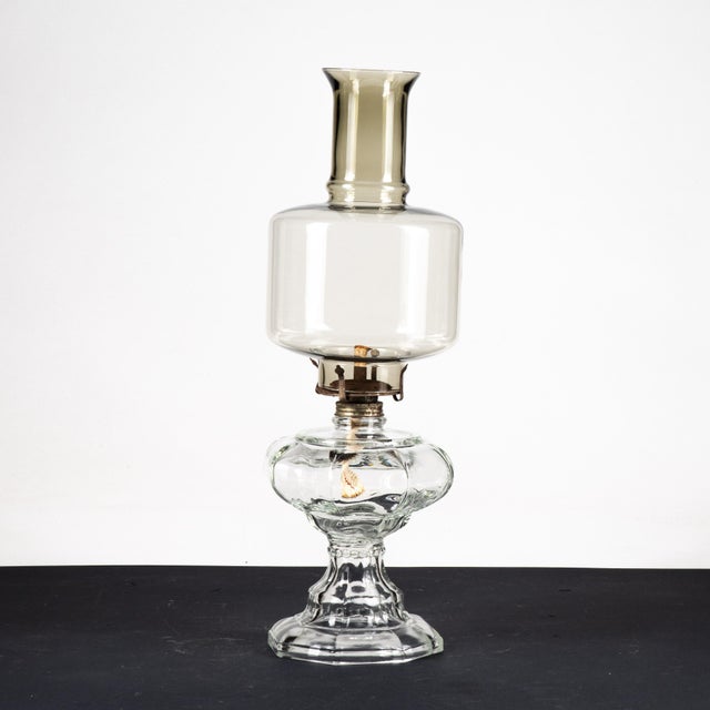 Glass and Metal Oil Table Lamp For Sale - Image 6 of 9