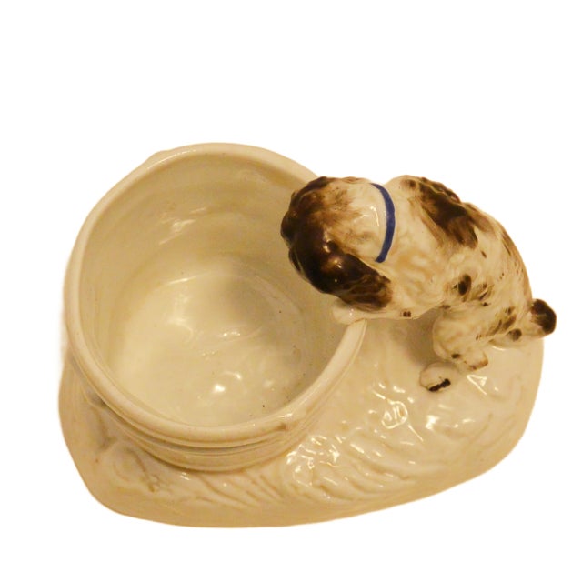 Ceramic German Porcelain Match Holder With Figural Spaniel Dog For Sale - Image 7 of 8