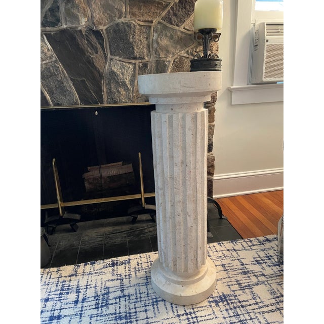 Postmodern Tessellated Neoclassical Fluted Column Pedestal For Sale In New York - Image 6 of 9