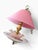 Late 20th Century Vintage Hanging Bird Feeder | Pink Shade, Ruffled Glass & Floral Plate For Sale - Image 5 of 5
