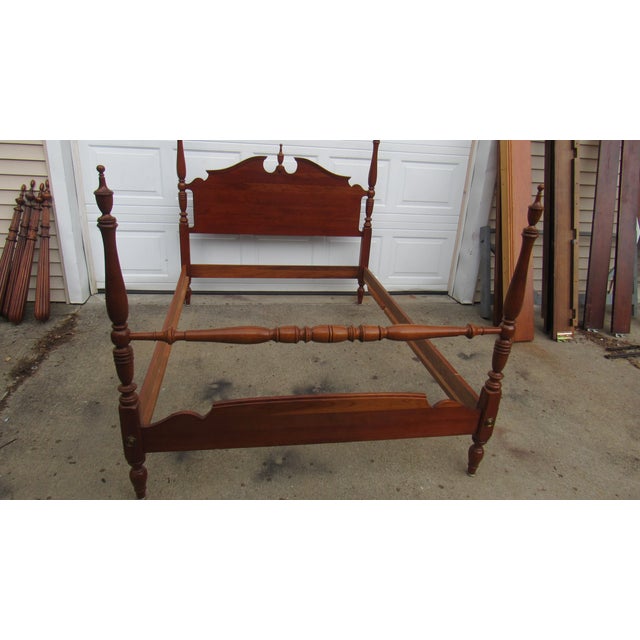 Traditional 1980s Ethan Allen Cherry Full Double Poster Bed For Sale - Image 3 of 6