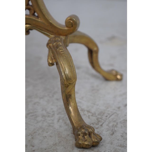 French Bronze Fireplace Screen W. Lady Face Mounts For Sale - Image 4 of 15