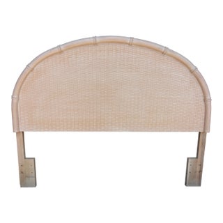 Coastal Chic Bamboo & Wicker Headboard For Sale
