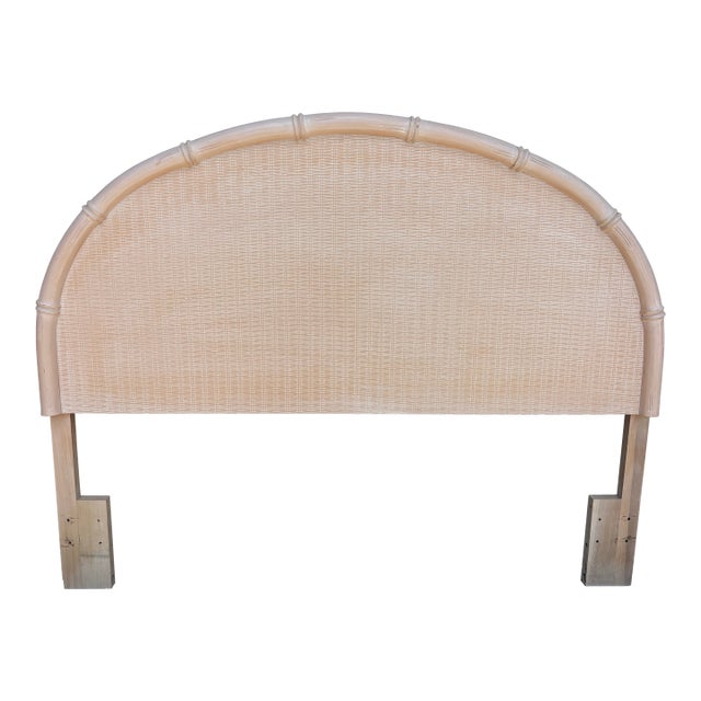 Coastal Chic Bamboo & Wicker Headboard For Sale