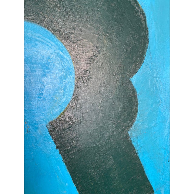 Modern Contemporary Geometric Blue and Green "Untitled" Paintings by Oscar Murillo For Sale - Image 4 of 6